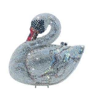 Novelty Swan Crystal Clutch Evening Bag And Clutches Party Prom Wedding :D